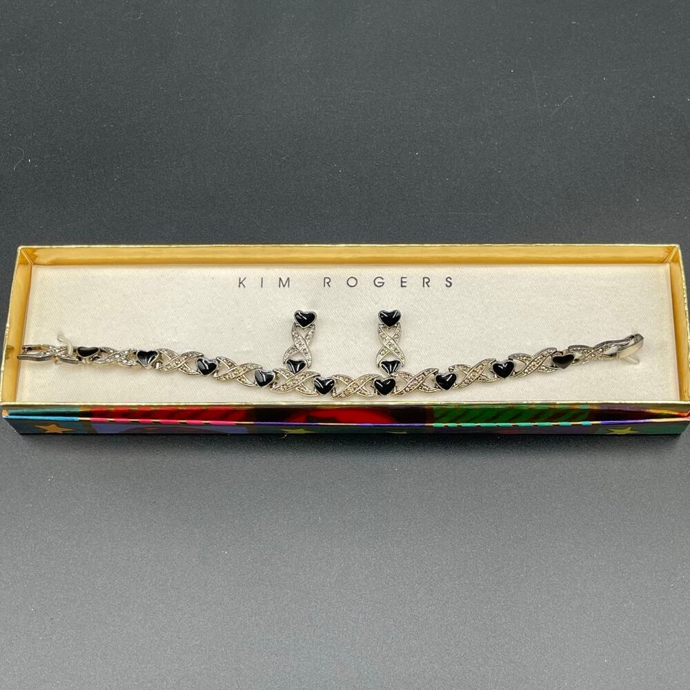 Kim Rogers Bracelet and Earrings Set Vintage Jewelry Gift Box